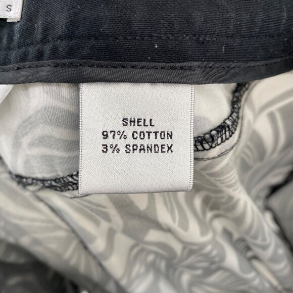 Talbots Pants Womens 8 Petite Black White Fern Floral Stretch Capri Crop Vintage - Picture 7 of 13